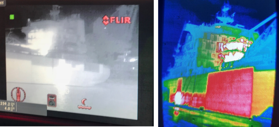 Infrared imagery on 18 June