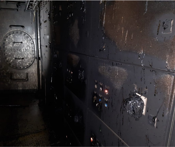 Figure 6: Fire damage inside the port engine room