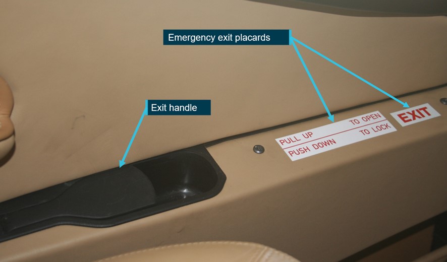 Figure 25: Manufacturer’s exit markings for the EC120B rear left sliding door