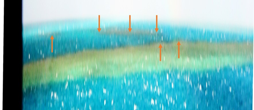 Figure A10: Rotated, vertically-stretched and colour-enhanced portion of image 0620