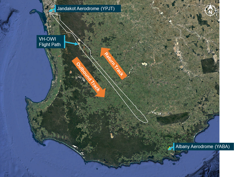 ADS-B  track of the incident flight