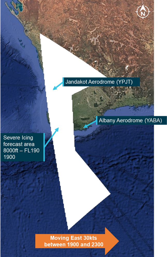 Overlay of SIGMET identified icing area