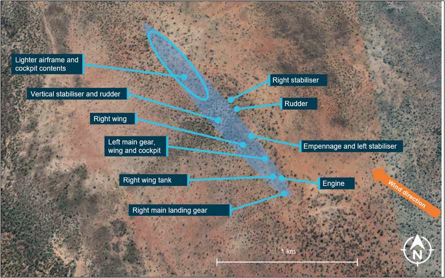 Accident site scatter pattern