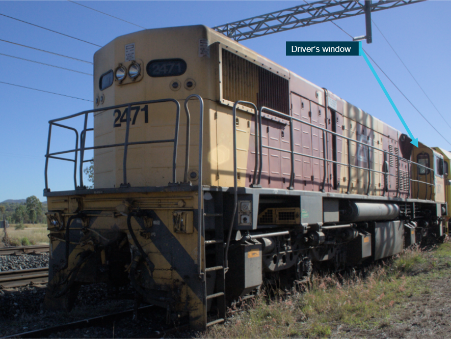 Driver's viewport when long end leading
