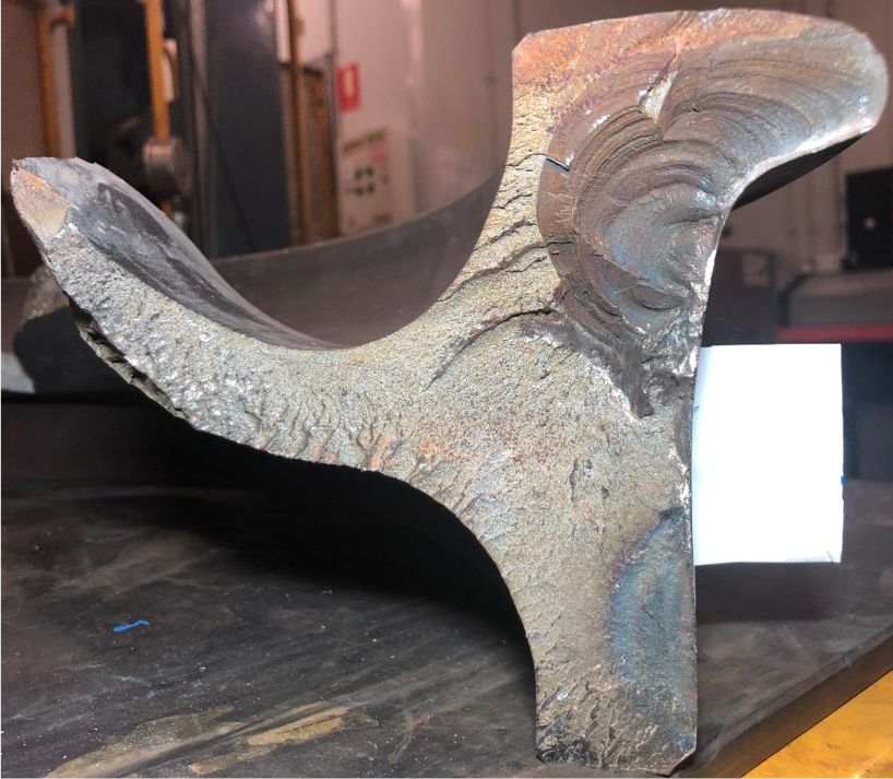Fracture A on fragment 1 of the wheel
