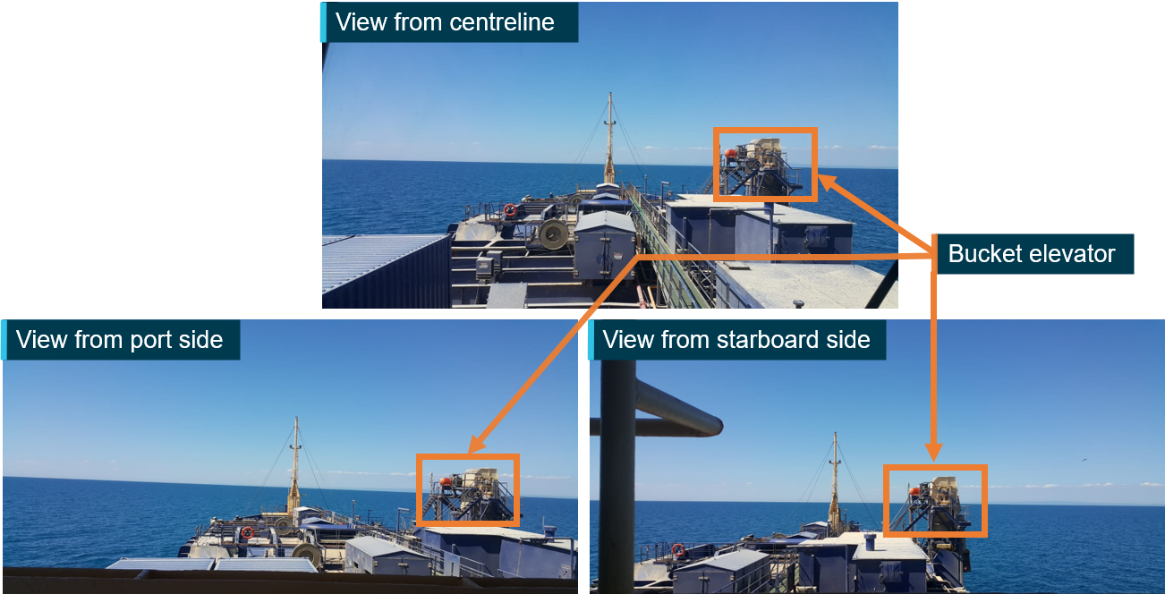 Figure 10: Views from different positions on Accolade II's bridge