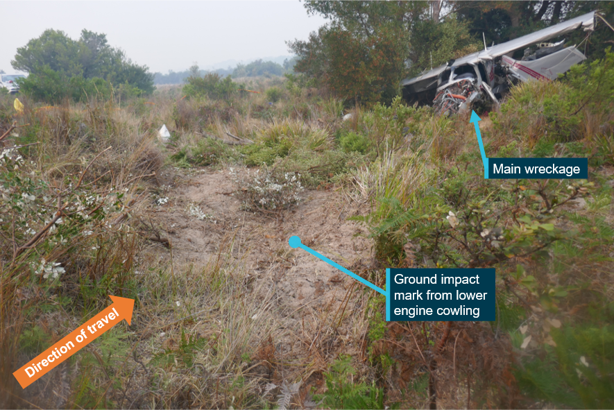 Figure 12: N210BA main ground impact mark and wreckage