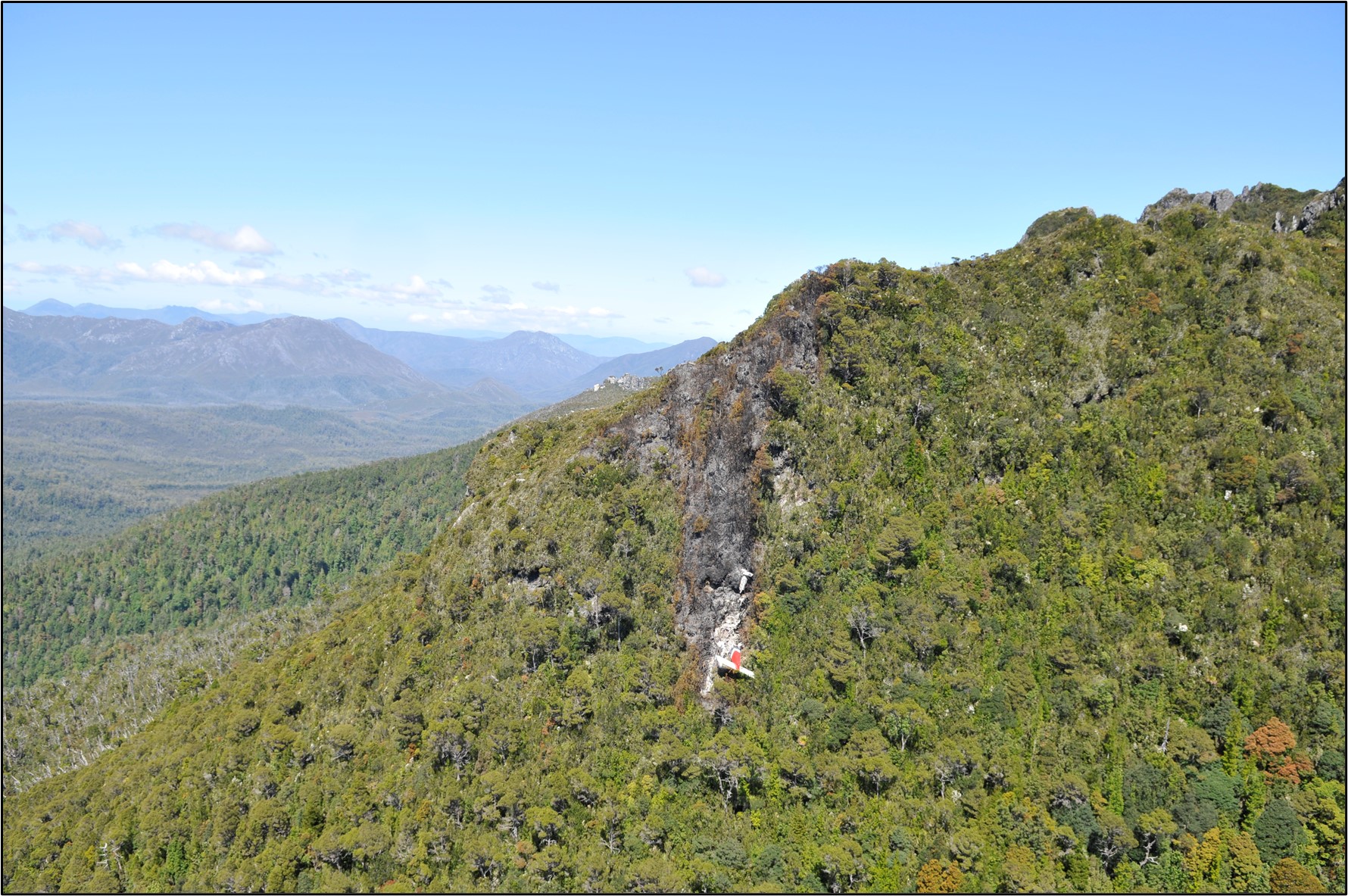 Figure 2: Accident location of VH-OBL in the Western Arthur Range