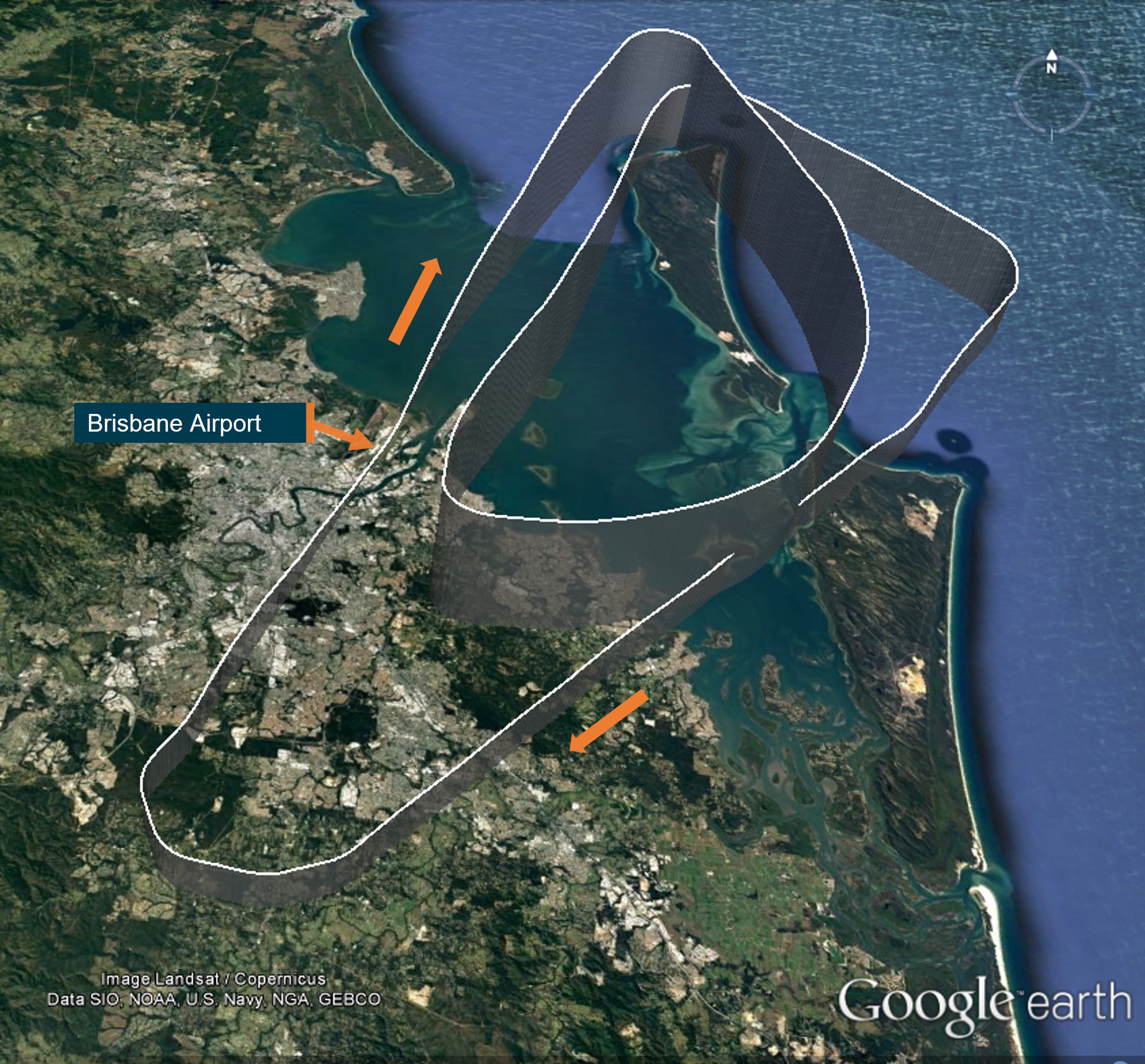 Figure 8: Flight path of 9M-MTK during take-off, turn-back and landing
