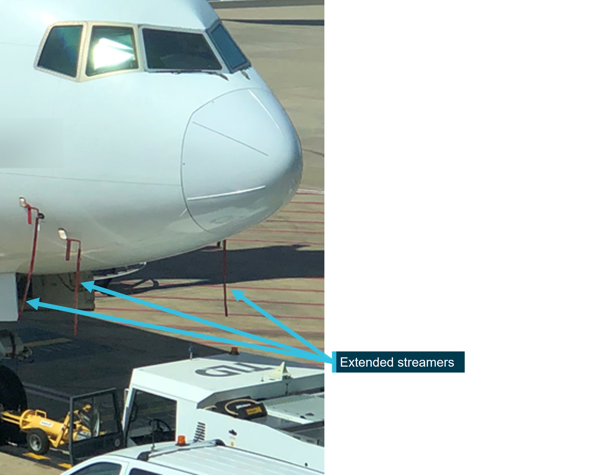 Figure 37: Exemplar pitot probe covers with extended streamers for improved visibility
