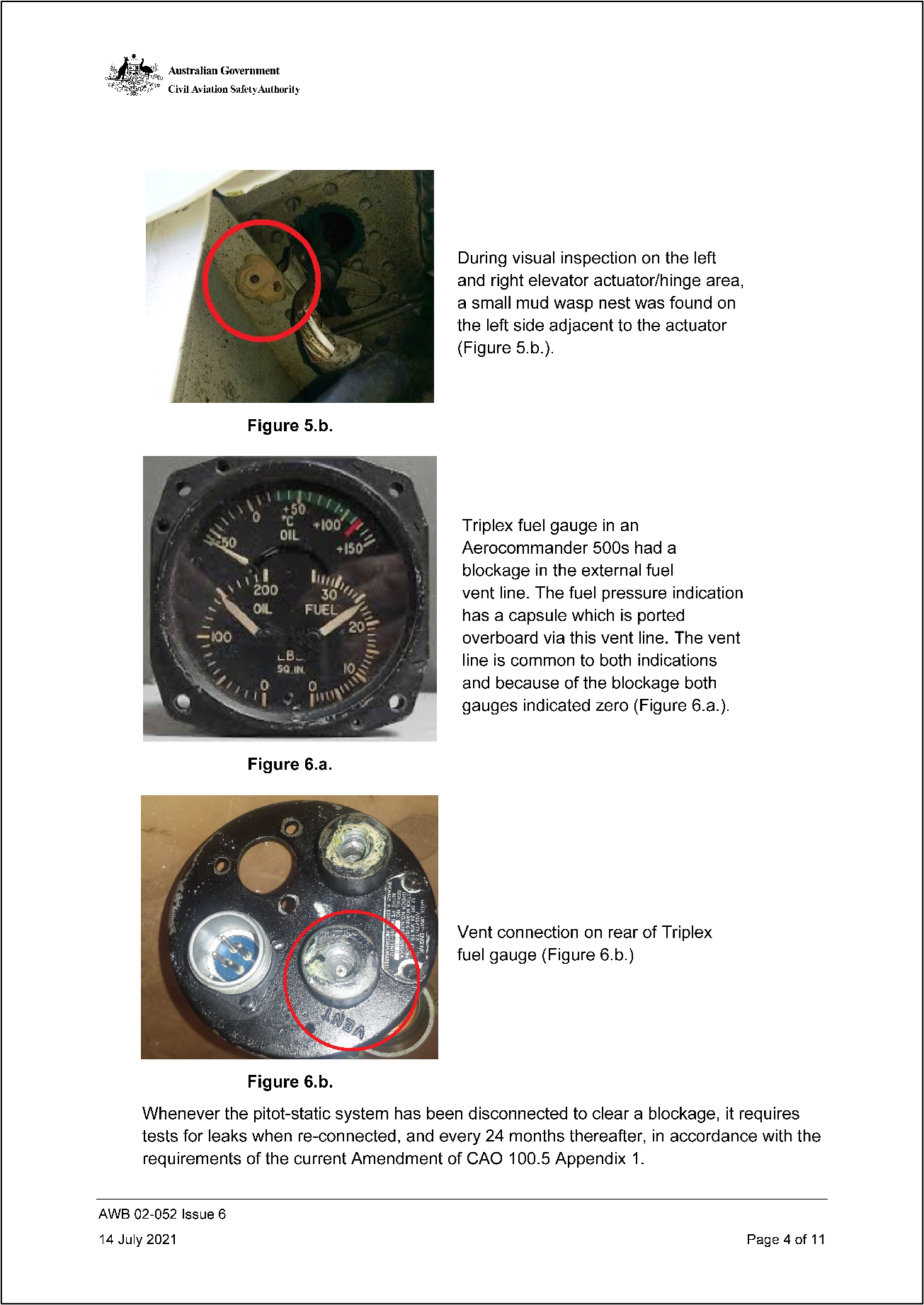 Appendix A – Airworthiness bulletin AWB 02-052: Mud Wasp Infestation – Alert (Issue 6)