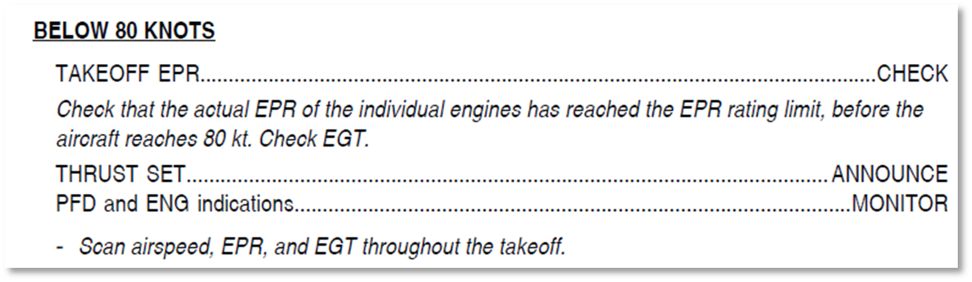 Figure 31: Take-off guidance in FCOM