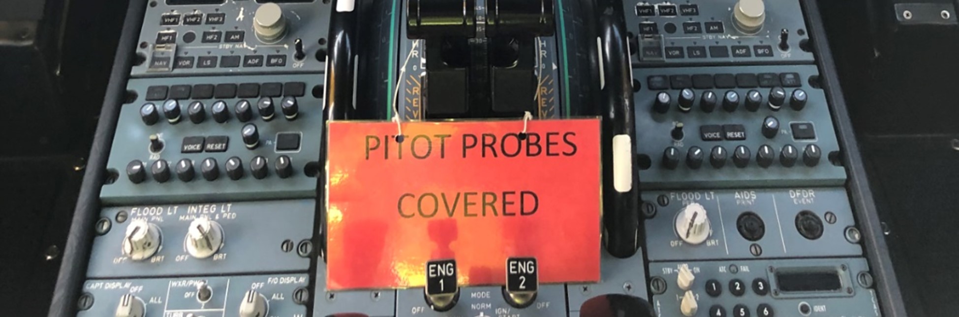 Figure 38: Exemplar flight deck warning placard placed on thrust levers