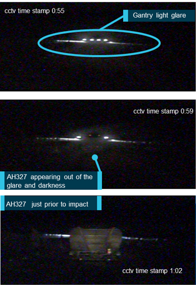 Figure 5: MB526 front of train CCTV frames over 7 seconds