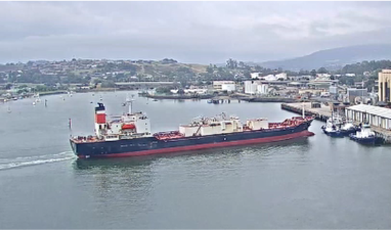 Figure 6: Goliath, immediately before the collision with the tugs