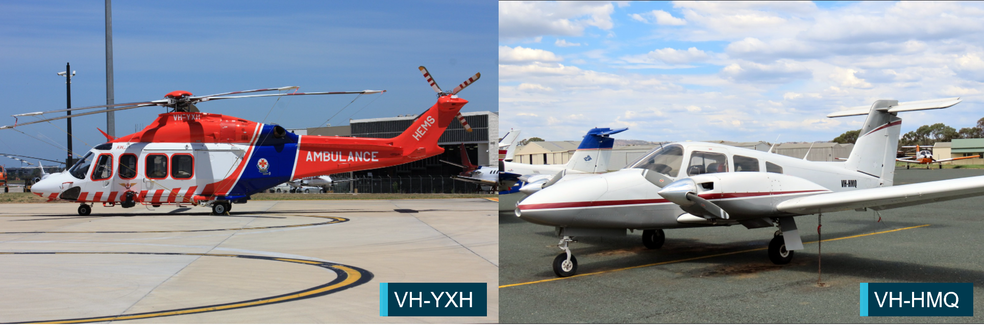 Figure 1: VH-YXH (left) and VH-HMQ (right)