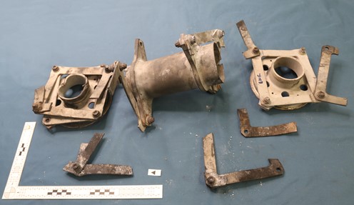 Caption: Fragmented KAflex from the accident helicopter, source ATSB