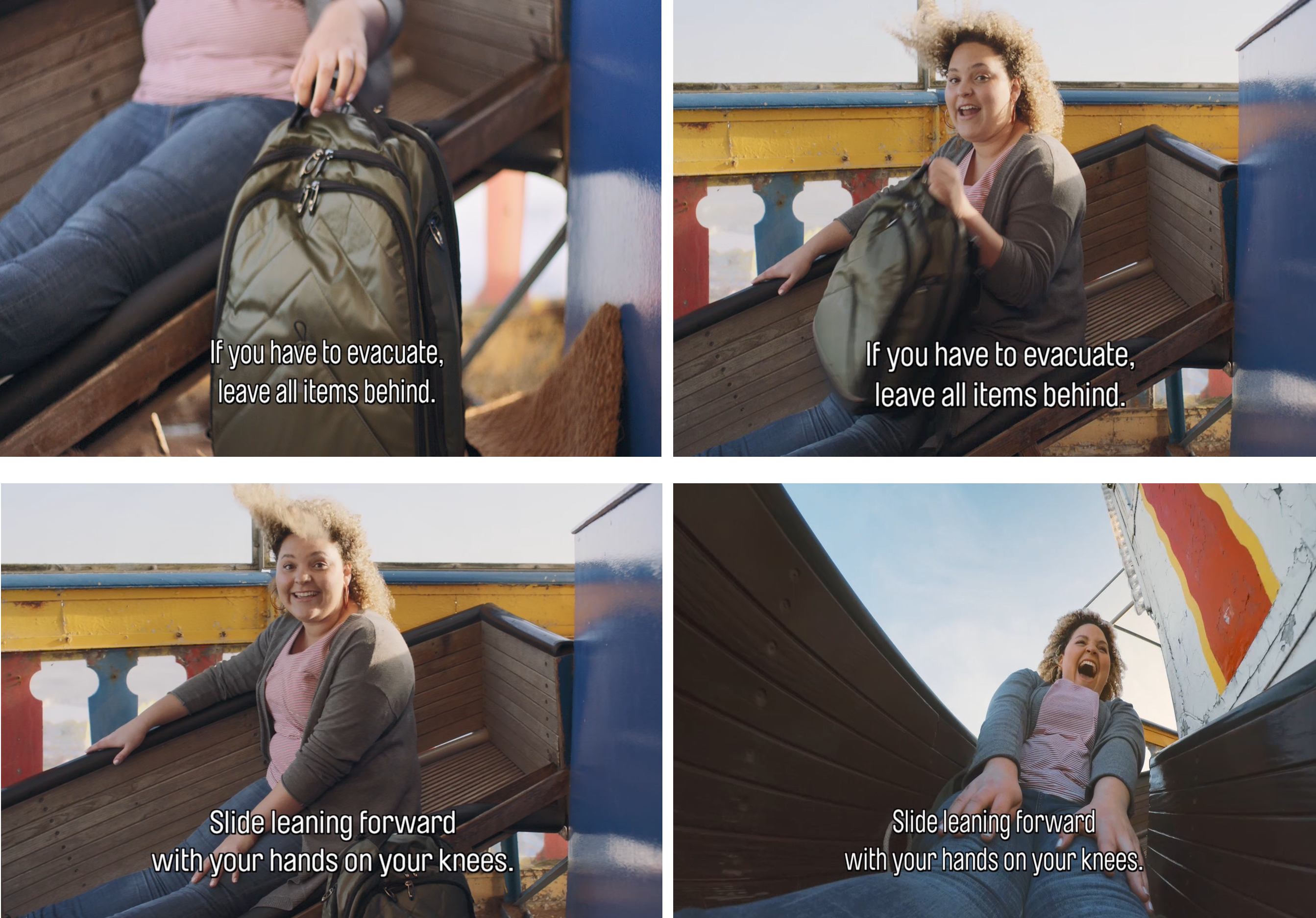Figure 14: Still images from the operator’s passenger safety video
