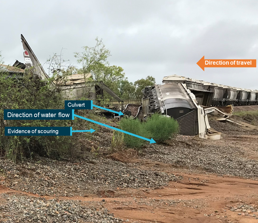 Figure 11: Evidence of scouring on the downstream (outlet) side