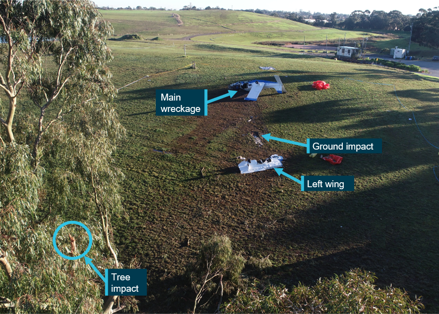 Figure 3: Accident site viewed in the direction of flight