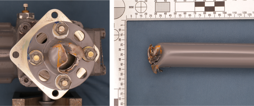 Figure 2: Fractured tail rotor drive shaft