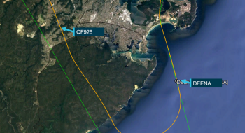 Figure 2: Flight tracks of both aircraft during their departure from Sydney
