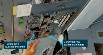 Figure 2: Main deck cargo smoke detector panel (view from left seat)