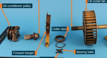 Figure 1: The fan shaft and associated components removed from VH-VTB