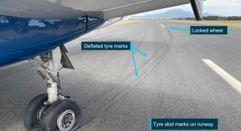 Figure 5: Left main landing gear tyre marks  