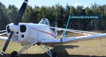 Figure 3: Damage to VH-SPA following the collision with VH-EDJ
