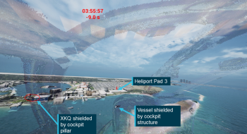 View from pilot’s eye position of XH9 9 seconds before collision
