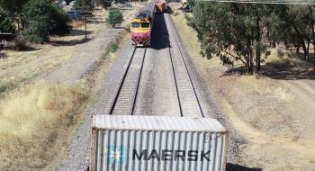 The passenger train stopped just 50 m from a shipping container which had fallen from the freight train.