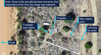 Overview of VH-WWU accident site