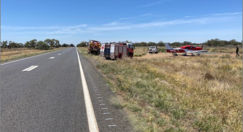 Image depicts the location of VH-DCB on the side of the Mitchell Highway.