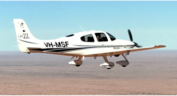 Pre accident photo of accident aircraft flying.