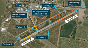 Intended taxi routes for aircraft