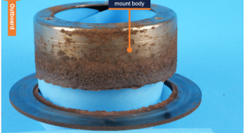 Brake disc as received at the ATSB’s technical facility.