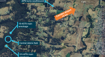 Accident site location in relation to The Oaks