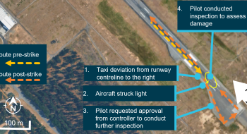 Image showing the aircraft's taxi route