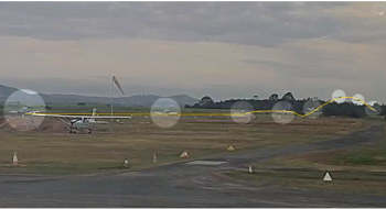 Montage of frames from CCTV showing the accident flight path