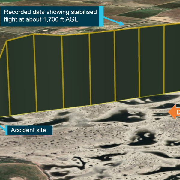 Last one minute of recorded flight data