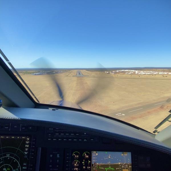 View out of a cockpit window