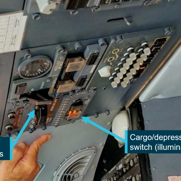 Figure 2: Main deck cargo smoke detector panel (view from left seat)
