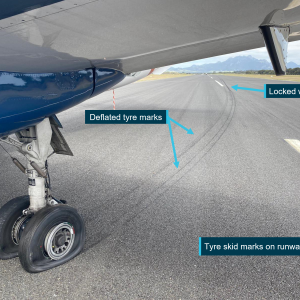 Figure 5: Left main landing gear tyre marks  