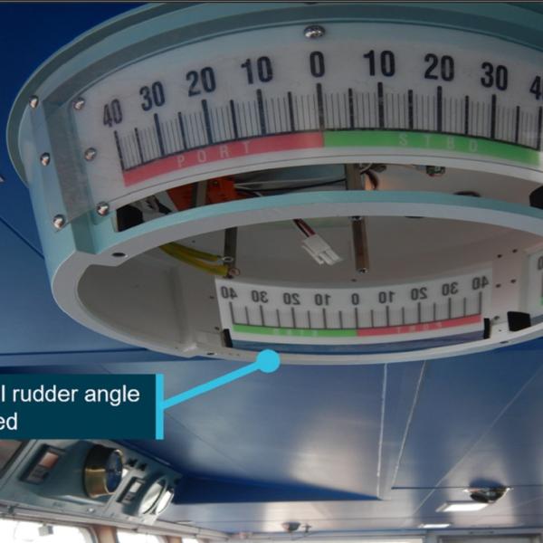 Figure 6: Bridge omnidirectional rudder indicator (isolated and partly dismantled)