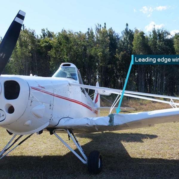 Figure 3: Damage to VH-SPA following the collision with VH-EDJ