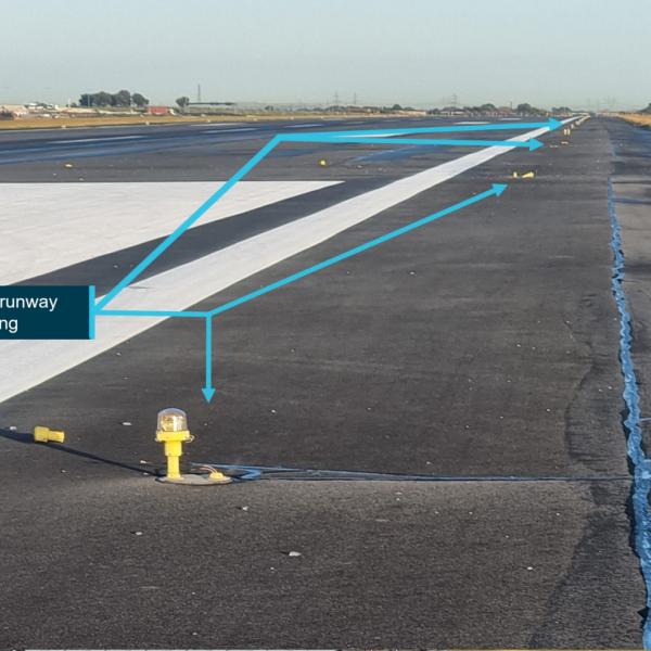 Damaged runway lights