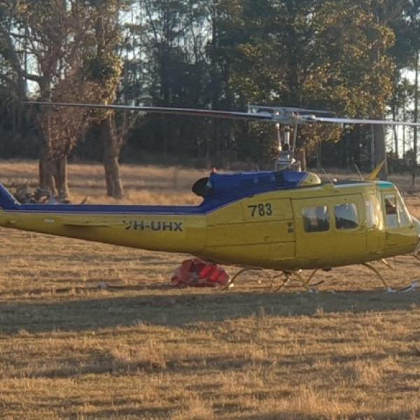Accident helicopter. Photo: Jamie Davis