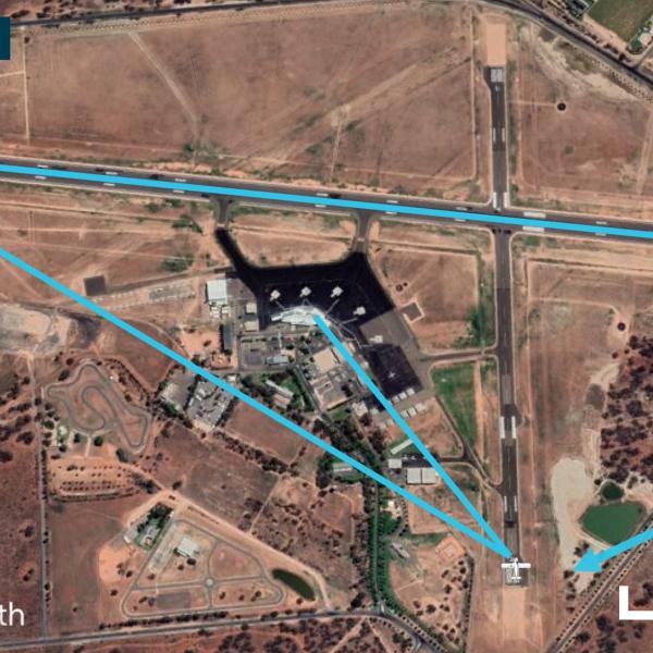 Visual line of sight from runway 36/09/27