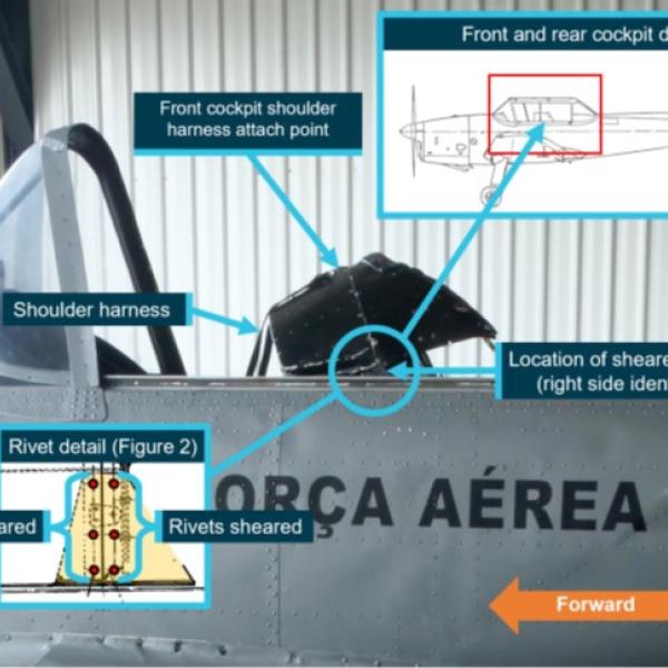 Location of sheared rivets